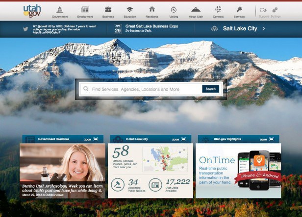 Utah.gov recently won two awards for its design and functionality.