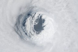 Hurricane Michael over Florida before making landfall on Oct. 10, as seen from the International Space Station. (NASA)