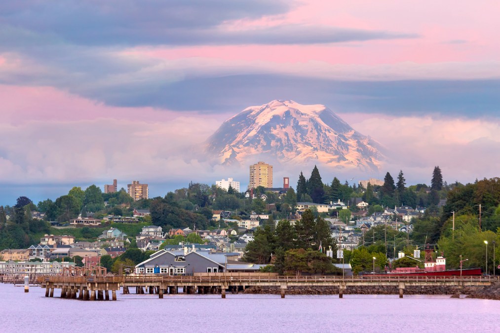 Mount Rainier over Tacoma, Washington