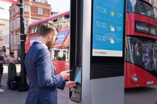 A Link kiosk being used in the London Borough of Camden