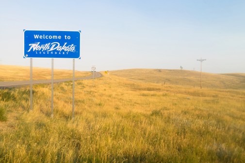 Welcome to North Dakota sign