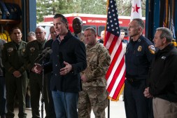 California Gov. Gavin Newsom at the state Office of Emergency Services