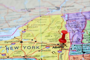 Albany, New York on a map