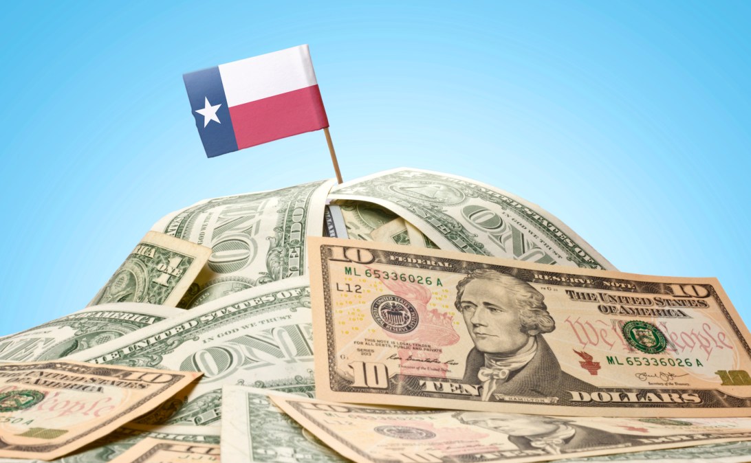 flag of texas on money