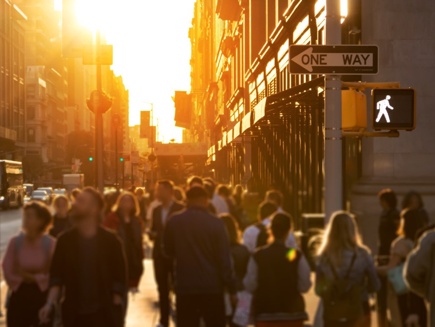 people walking in NYC