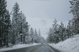 Lake Tahoe snowy road