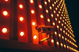 surveillance camera, red lights