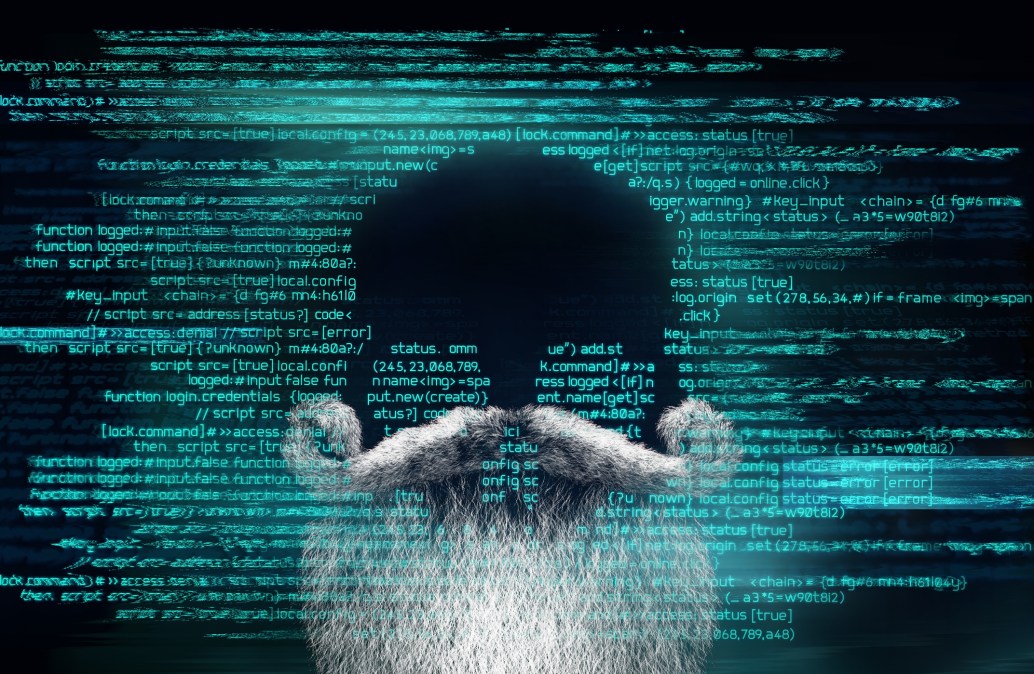 malware skull with a beard