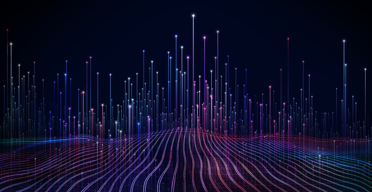 colorful lines and waves representing data