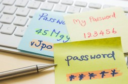 passwords written on sticky notes