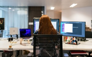 woman coding