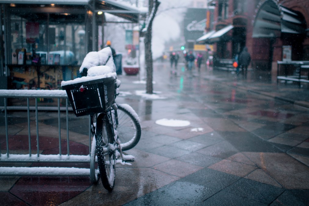 Bicycle in Snow in Denver