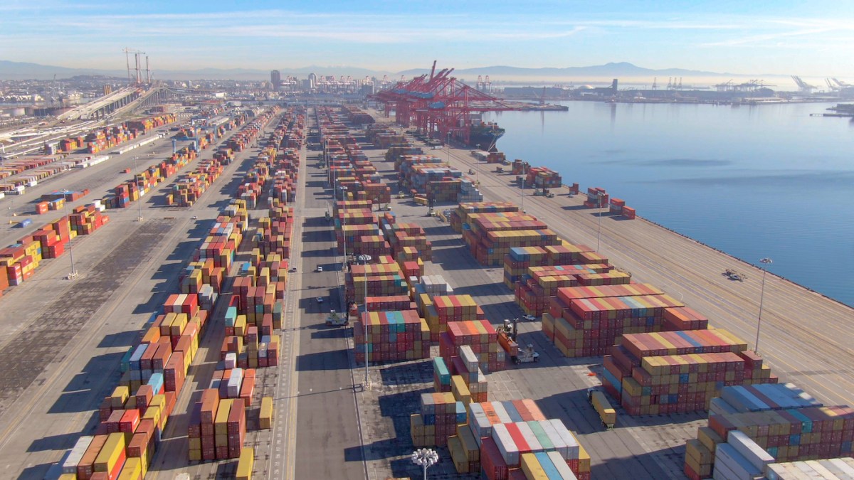shipping containers in the Port of Los Angeles