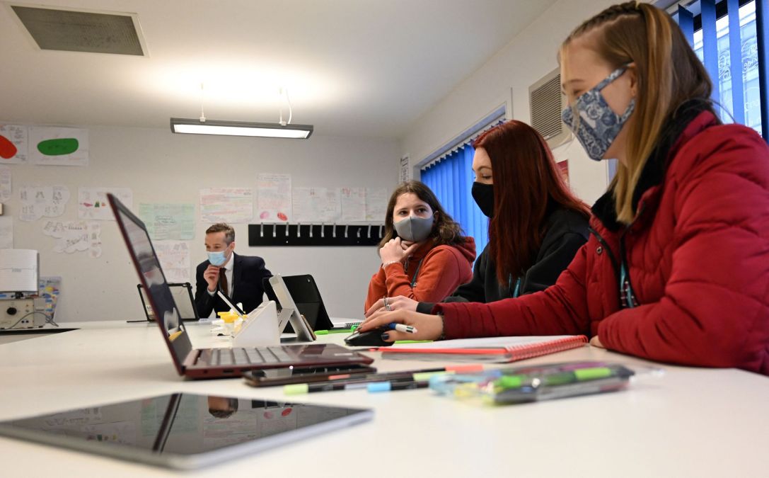 students studying