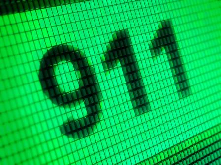 the numbers 911 on a screen