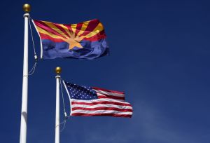 Arizona and US flags