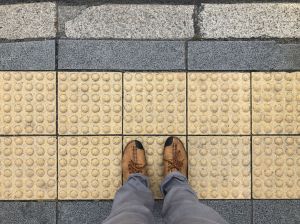 standing on braille
