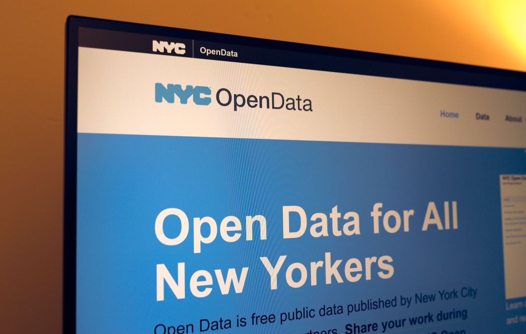 NYC Open Data website on computer screen
