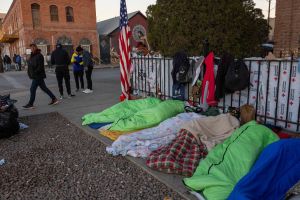 people sleeping on the ground in El Paso, Texas