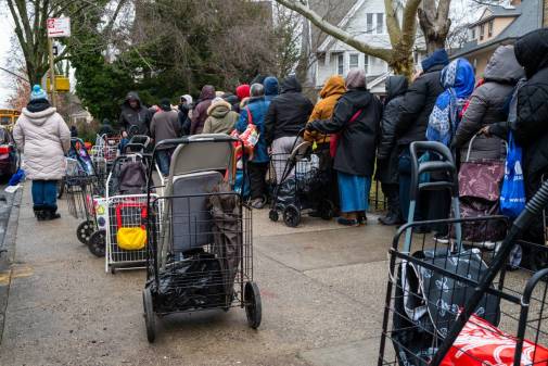 food bank line