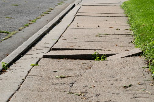 damaged sidewalk