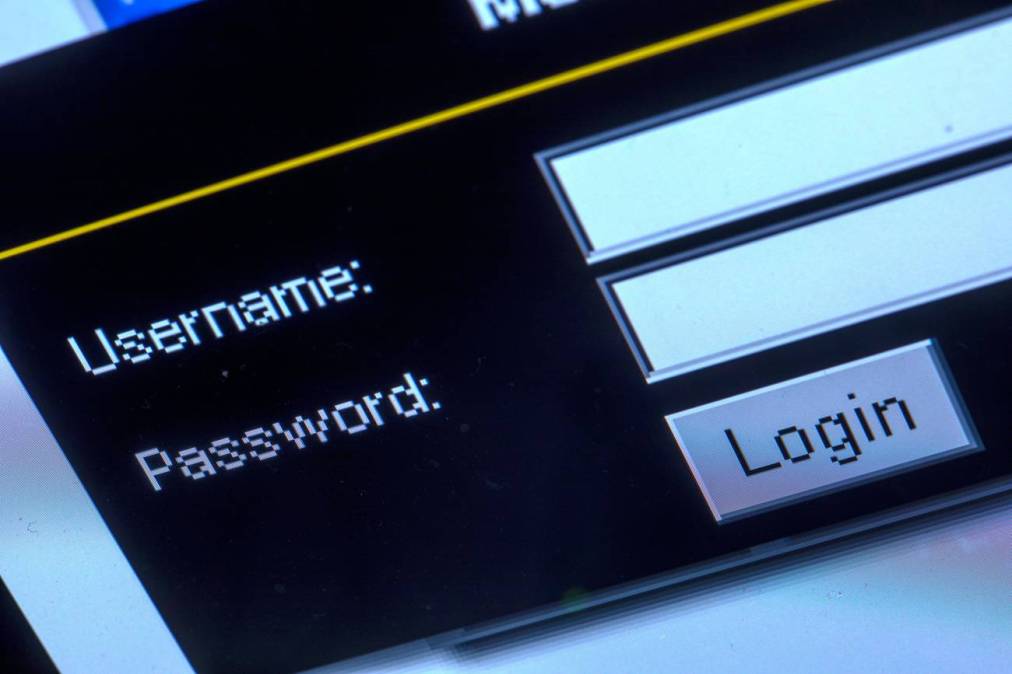 username and password boxes, login credentials on screen