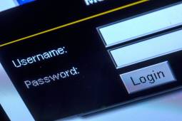username and password boxes, login credentials on screen