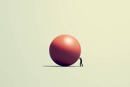 man with big ball