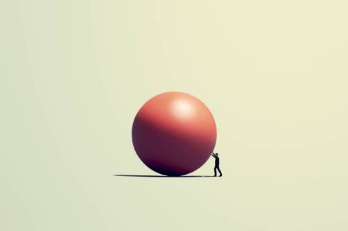 man with big ball