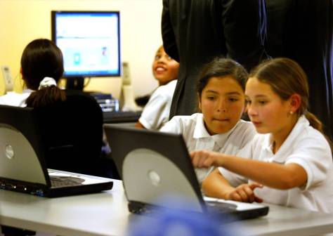 students on computers