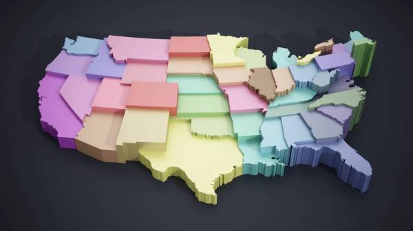 3d rendered states map