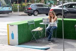 woman on laptop in NYC