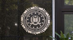 Department of Justice emblem on wall